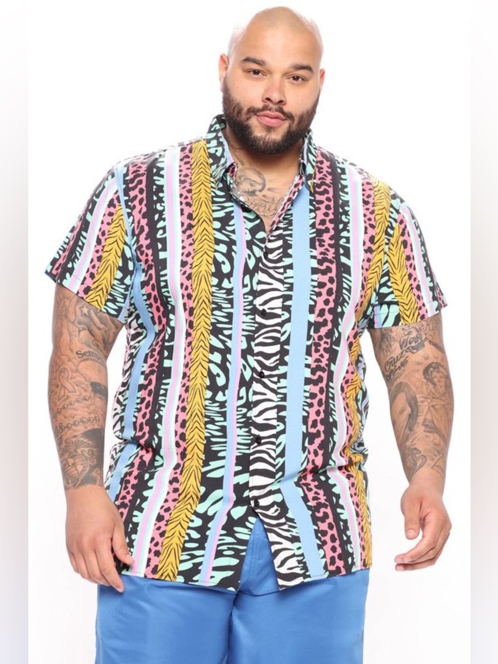 MENS PRINTED BUTTON-DOWN